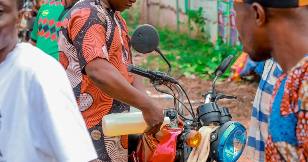 Man Distributes Free Fuel To Motorcycles In Osun