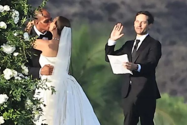 Spider-Man actor Tobey Maguire officiates his ex-wife’s wedding to billionaire heir Geoff Ogunlesi.